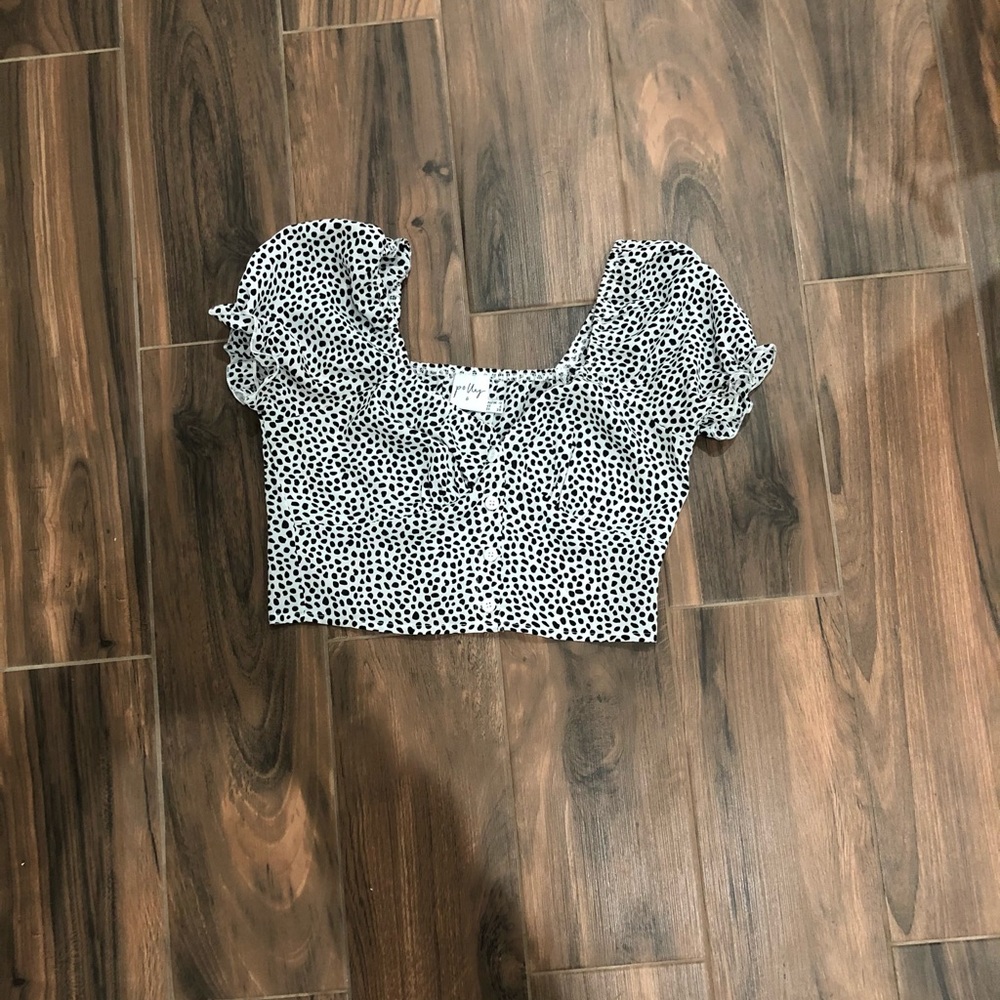 Princess Polly Black and White Crop Top